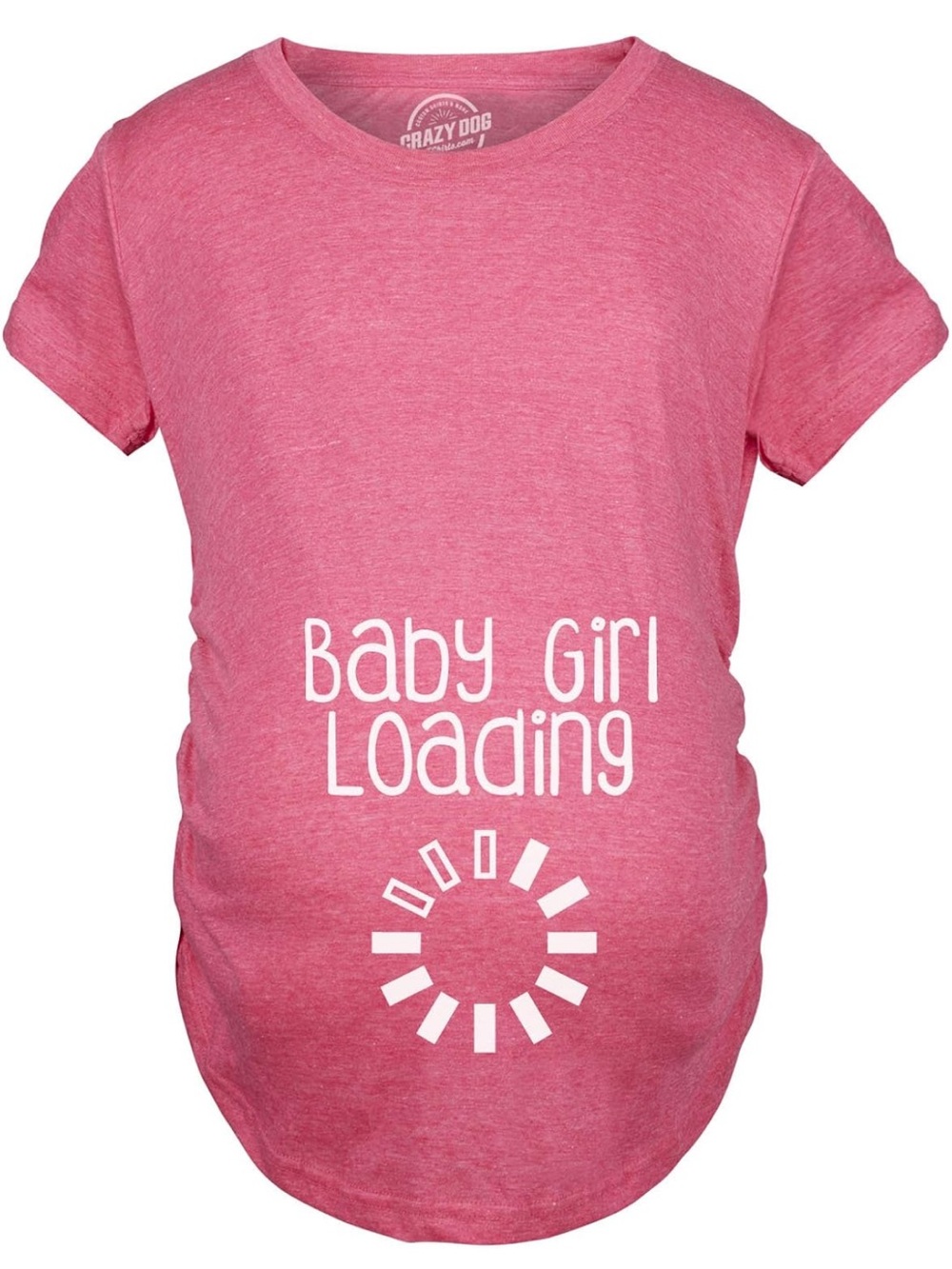 Amazon Pink Maternity Tee - "Baby Girl Loading" Graphic